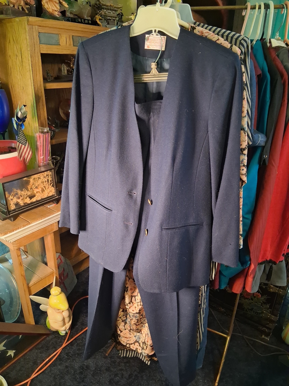 KPendleton Navy Women's Pantsuit Two-Piece Set, Jacket Size 8, Pants Size 10,